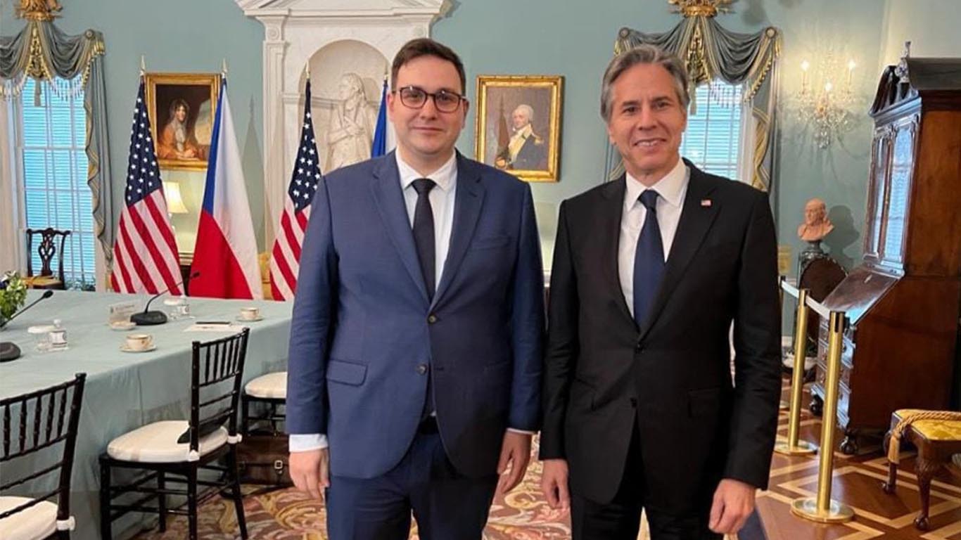 Ministr Lipavský na jednání s americkým protějškem Antonym Blinkenem potvrdil pokračování společné podpory Ukrajině