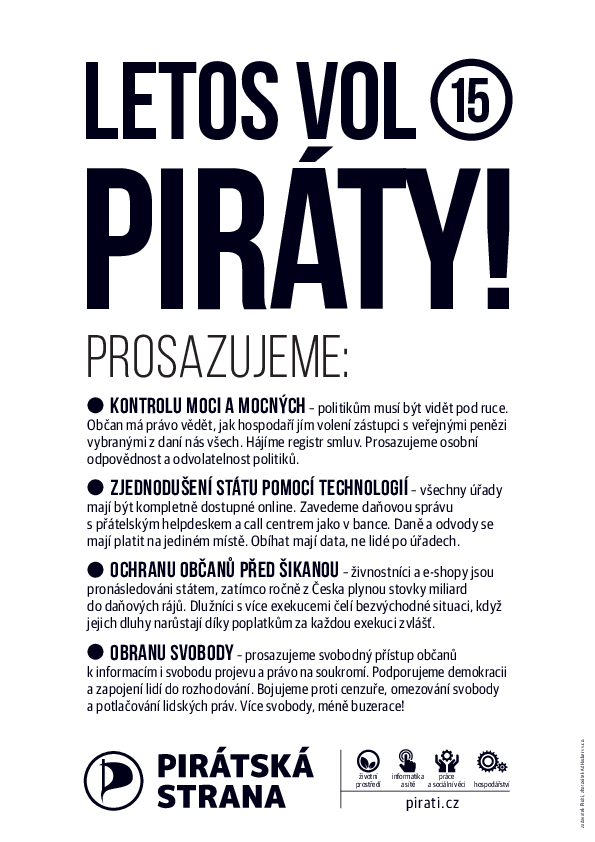 Plakát Letos vol Piráty černobílý